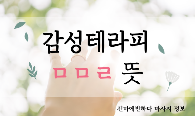 감성테라피 ㅁㅁㄹ 뜻? 이미지