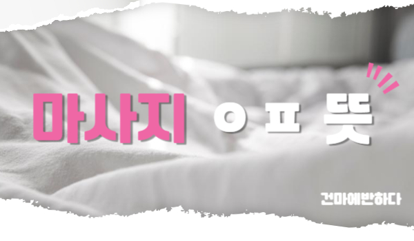 마사지 ㅇㅍ 뜻이 뭘까? 이미지