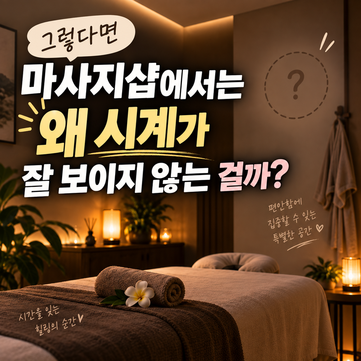 마사지샵은 왜 시계가 잘 안 보이는 곳이 많을까? 이미지